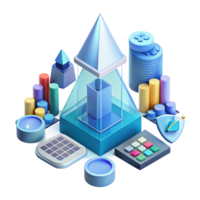 Data Visualization 3D Charts, Graphs, and Geometric Models png
