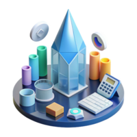 Data Visualization 3D Charts, Graphs, and Calculations png