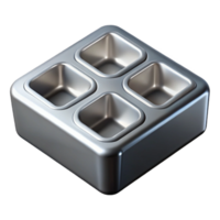 Four Compartment Metal Dish Versatile Serving Tray png