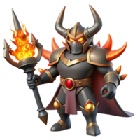 Dark Lord with Flaming Torch Fantasy Game Character png