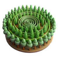 Spiral Forest A 3D Rendering of Concentric Tree Rings png