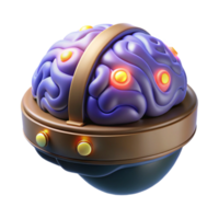 3D Render of Brain in Protective Device png