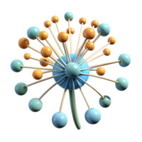 Abstract Sphere Network Colorful 3D Model of Interconnected Nodes png
