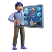 Interactive Control Panel 3D Render of User Interface png