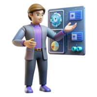 Dashboard Interface 3D Model Presentation png