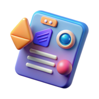 3D Colorful App Interface Design Elements png