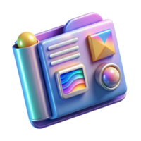 3D Render of Colorful Data File Icon png