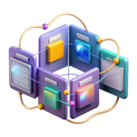 Interconnected System Modular Design, Data Integration, Visual Interface, Networked Components, Digital Ecosystem, Information Sharing, System Architecture, Connectivity, Data Flow, Cloud Computing png