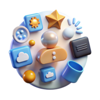 User Interface Design 3D Icons and UI Elements png