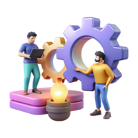Teamwork, Innovation, and Solution A 3D Rendering png