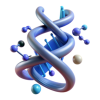 Abstract Molecular Structure 3D Rendering of DNA Helix png