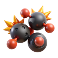 Abstract 3D Render Spiky Spheres and Molecular Structure png