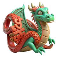 3D Render of Mythical Dragon with Intricate Design png