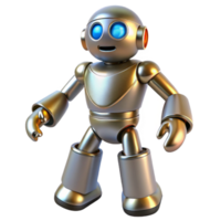 Friendly Metal Robot 3D Render of a Futuristic Bot png