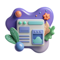 Modern UI Design 3D Pastel Interface Elements png