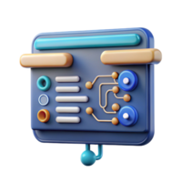 3D Render of Abstract Control Panel System Interface Design png