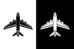 Modern Airplane Symbol. Simple Icon Design in Black and White vector