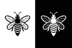 Bee icon symbol silhouette of a honey bee sign. illustration design vector