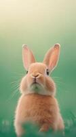 Adorable Rabbit in Lush Greenery with Soft Focus and Natural Lighting for Peaceful Spring Vibes and Easter Themes photo