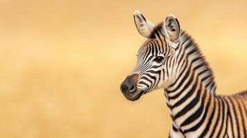 Zebra Standing in Profile Displaying Unique Stripes in Natural Habitat with Golden Background for Wildlife and Nature Photography Stock Image Trend photo