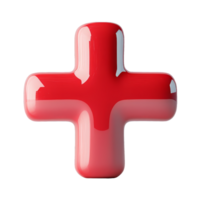 Glossy red cross mark soft lighting abstract design png