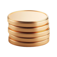 Gold coin stack render icon digital art 3d view png