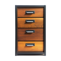 Front view of wooden drawer unit for home office png
