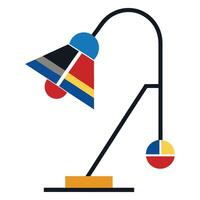 Abstract Modern Table Lamp Design Geometric Colorful Shade in Bauhaus style vector