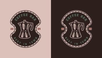 Set of Retro Coffee Logos, Emblems, Badges, Labels, Marks, and Posters. Monochrome Woodcut Style Graphic Art vector