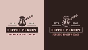 Retro Coffee Label and Logo Collection with Emblems, Marks, and Posters. Monochrome Woodcut Style Art vector