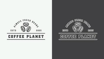 Old-School Coffee Mark, Badge, Label, Logo, and Emblem Set. Monochrome Woodcut Style Desig vector