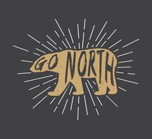 Retro Arctic White Bear Design with Custom Slogan. vector