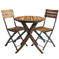 Wooden Table and Chairs on Transparent Background png