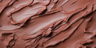 smooth texture of rich chocolate spread or ice cream, color of the year 2025 mocha mousse photo