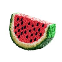 Watermelon Made of Colorful Bricks on Transparent Background png