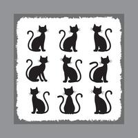 Cat flat icon minimal kitten symbol kitty sign isolated pet pictogram cat set on white vector