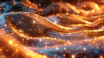 A close up of a glowing object with sparkles photo