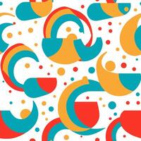 Seamless Abstract Geometric Pattern with Colorful Shapes vector
