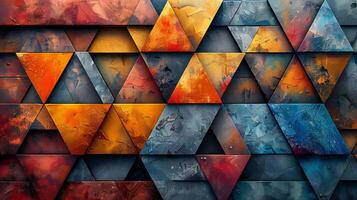 Abstract geometric pattern with many different colors photo