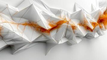 3d rendering of a white wall with orange triangles photo