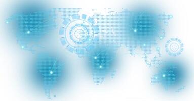 World map with dots on continents, concept of cargo transportation around the world on isolated background photo
