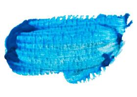 Watercolor brush stroke of blue paint, on isolated background photo