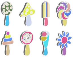Rattles for newborns, various figures on isolated background, 3d rendering illustration photo