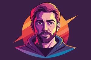 Man with beard face vector