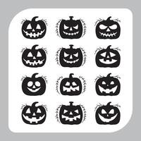 Happy Halloween silhouette Design Element Set Isolated On A White Background vector