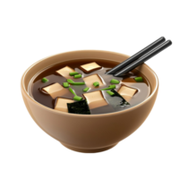 Soup with Tofu and Chopsticks on Transparent Background png