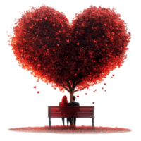 Love Tree with Heart on Transparent Background png