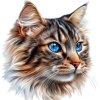 Cat with Blue Eyes on Transparent Background png