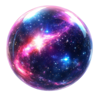 Sphere with a Galaxy in the Center on Transparent Background png