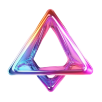 Futuristic triangular prism with glowing neon light png